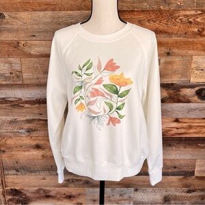 Women's Old Navy Ivory & Floral Sweatshirt - M​​​​